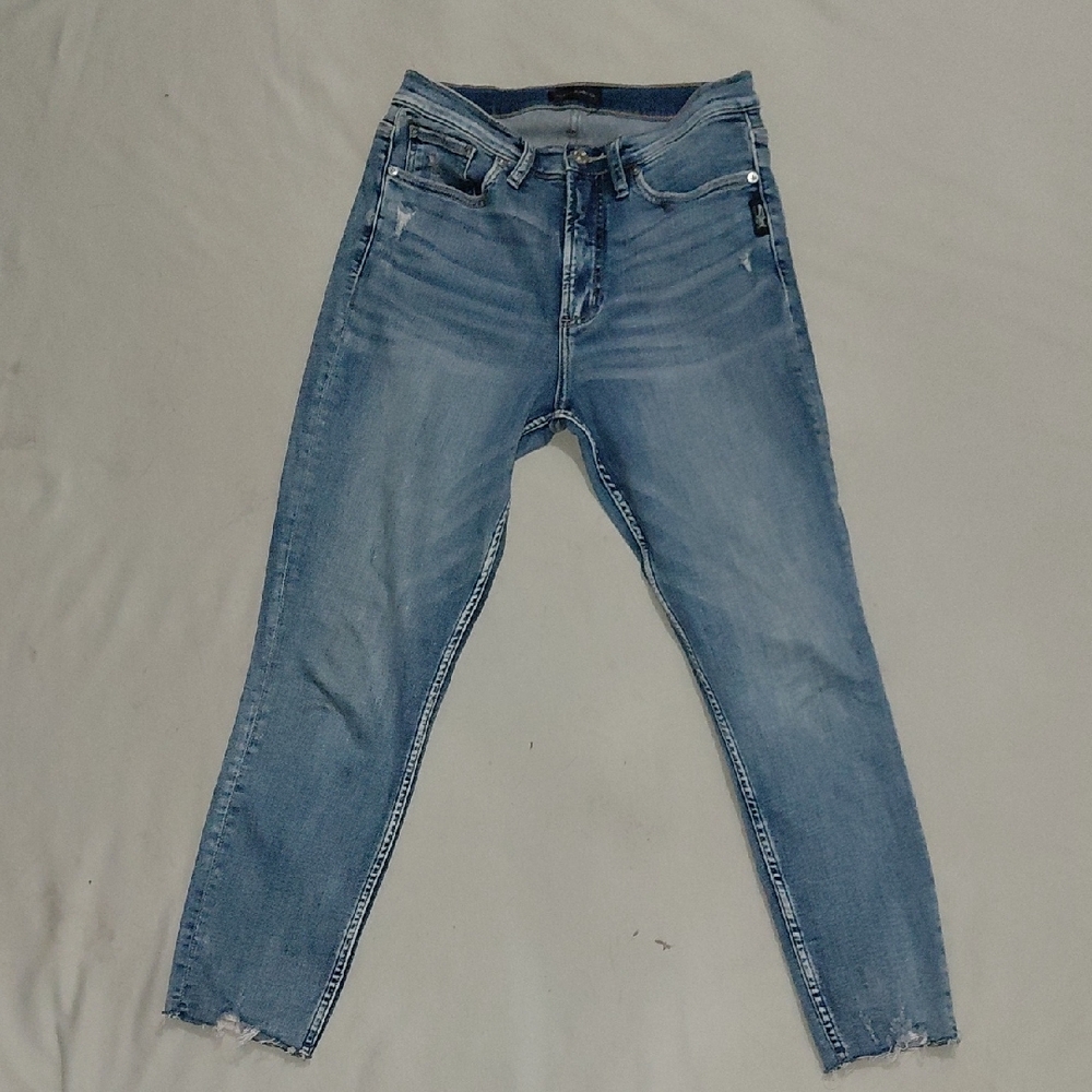 Silver Jeans Light Blue Calley Skinny Cropped Jeans W28 L25